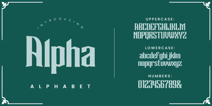 Alpha strong block serif font for modern industrial and strong masculine branding projects