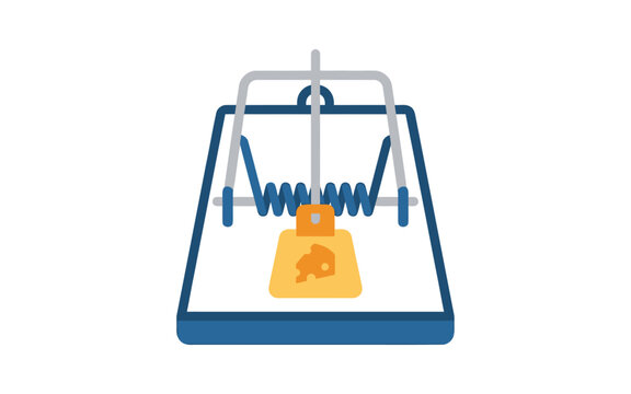 Mousetrap with Cheese Vector Illustration