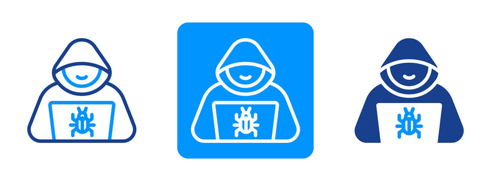 Hacker Icon In Dual Tone Style