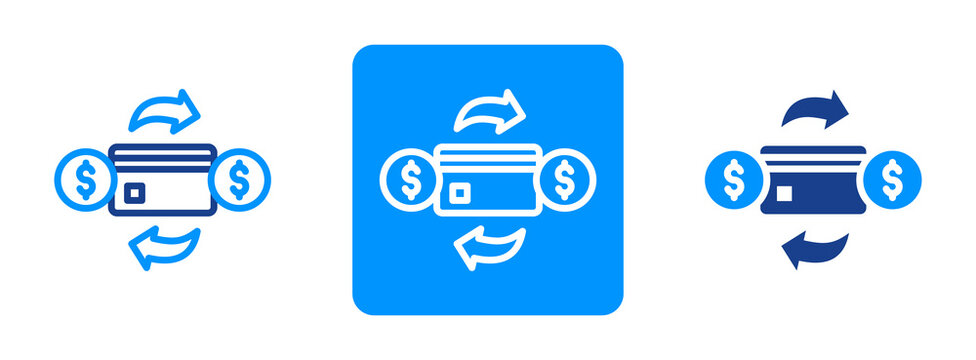 Wire Transfer Icon In Dual Tone Style