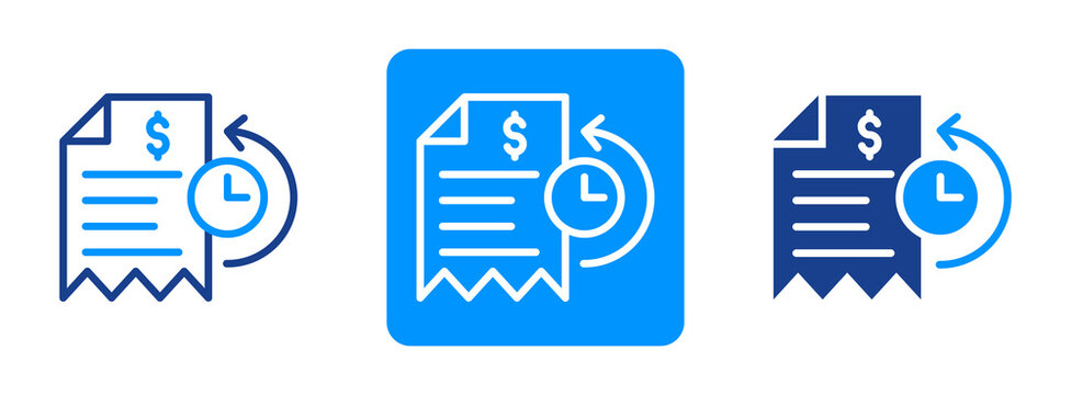 Transaction History Icon In Dual Tone Style