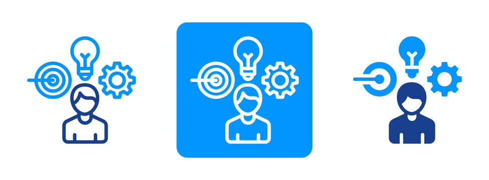 User Activity Icon In Dual Tone Style