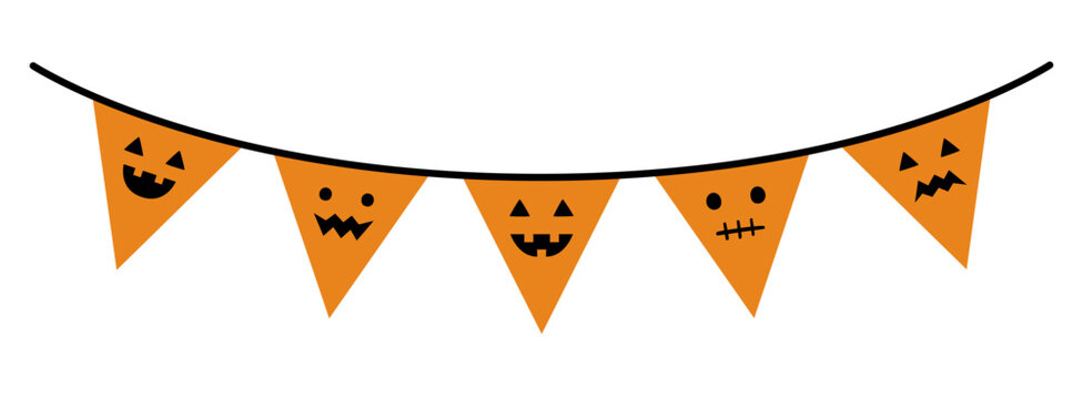 かわいいハロウィンのガーランドのベクターイラスト