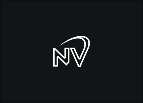 NV Initial letter  logo design vector and Unique Logo Design 