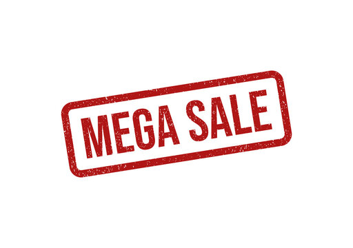 Red grunge rubber stamp with the text mega sale isolated on a simple background isolated on transparent background