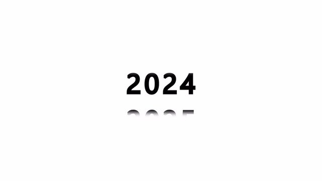 2000 to 2035  Year Scrolling Text Animation on Transparent Background in 4k video animation .Year Counter Scrolling Animation From 2000 to 2035 With Alpha Channel ,Calendar animation of years