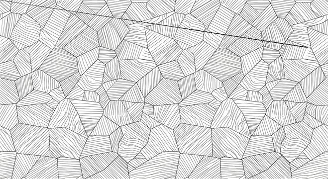 Abstract Geometric Polygon Line Pattern with Striped Faceted Seamless Vector Background Design