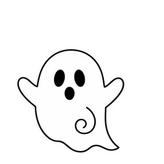 Fototapeta premium Cartoon ghost with simple face