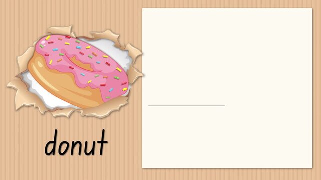 Educational Alphabet Animation for Letter D with Donut Illustration