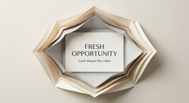Fresh Opportunity Message With Folded Paper Layers On A Neutral Background