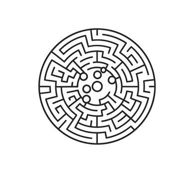 Circular maze with circles in the center