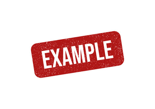 Red rubber stamp with the word example written in a grunge textured style isolated on transparent background