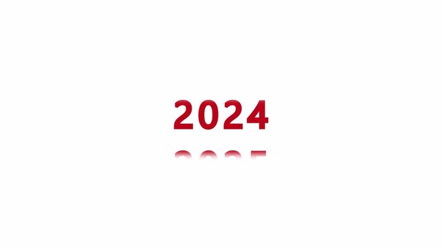 2000 to 2035  Year Scrolling Text Animation on Transparent Background in 4k video animation .Year Counter Scrolling Animation From 2000 to 2035 With Alpha Channel, Calendar animation of years