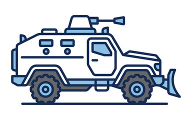 Naklejka premium Flat Design Armored Personnel Carrier Vector Icon
