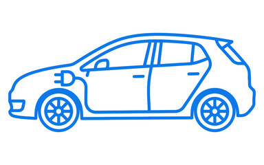 Fototapeta premium Electric Car Outline Icon