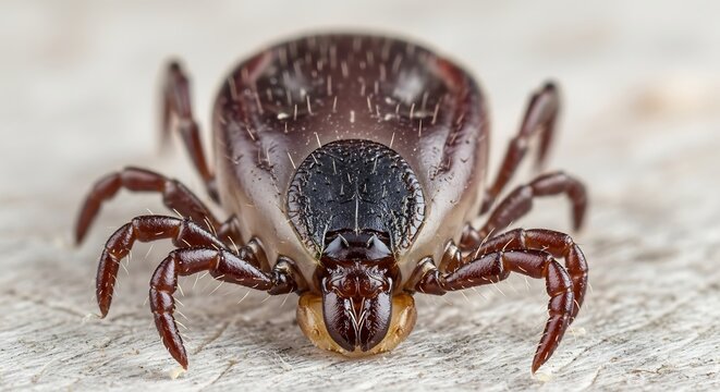 Closeup of a tick insect creature.