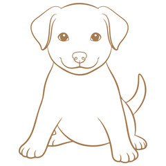 Obraz premium Cute Dog Breeds Vector Set, Minimalist Dog Line Art Silhouette, Pet Face Icon and Paw Print Illustration for Mascot Logo, Tattoo, Veterinary, and T-Shirt Design