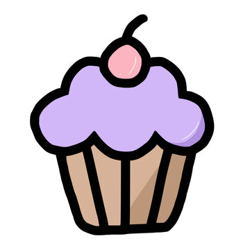 Cute Cupcake Vector Illustration