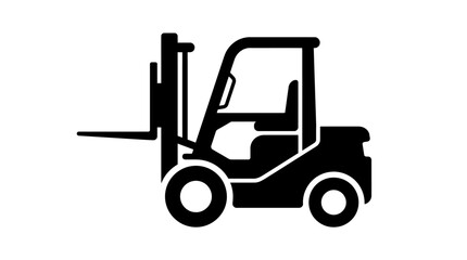 Naklejka premium Industrial forklift truck silhouette for material handling and logistics