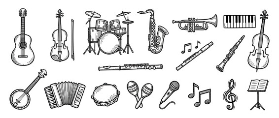 Hand-Drawn Musical Instruments Collection © hakim
