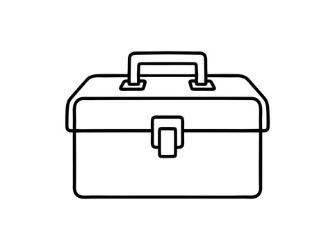 Simple toolbox icon with handle and latch