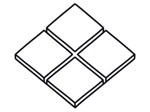 Isometric four squares geometric shape illustration
