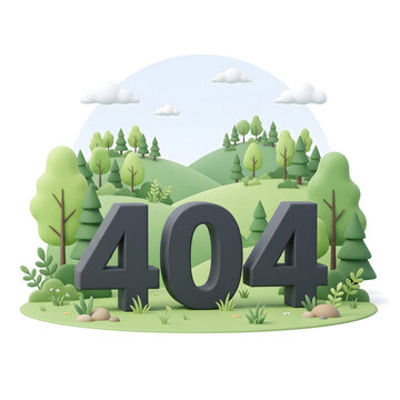 404 error message landscape design element with illustration