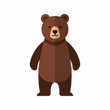 フラットデザインの愛らしいクマのイラスト