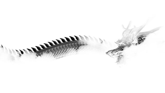 Ink-wash style Loong animated background asset