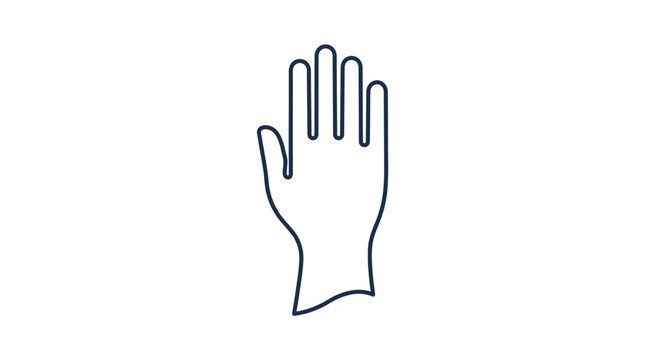 Hand symbol rendered as a clean line drawing represents an open palm gesture for digital interfaces.