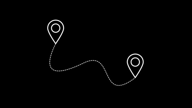 Animated Map Pointer Location Pin Icon for GPS Navigation on Transparent 4K Background