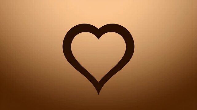 Elegant Minimalist Heart Symbol Illustration on a Warm Brown Gradient Background Representing Love and Affection