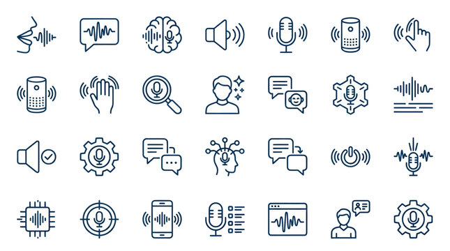 Audio processing and smart voice user interface icons.