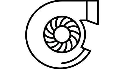 Automotive turbocharger turbine mechanical engine part line art © muhammad