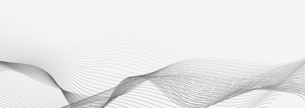 Abstract wavy lines vector background featuring smooth flowing curves in light grey tones providing professional and clean graphic design element for modern corporate visual communication projects.