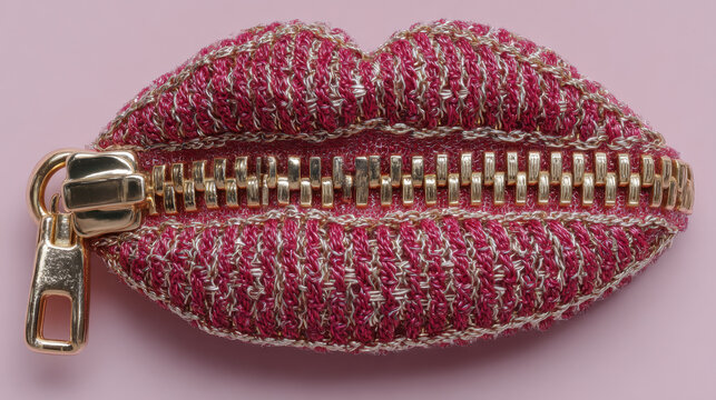 Zipper in shape of lips