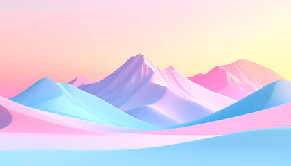 Fototapeta premium Colorful Abstract Mountain Landscape with Soft Pastel Hues