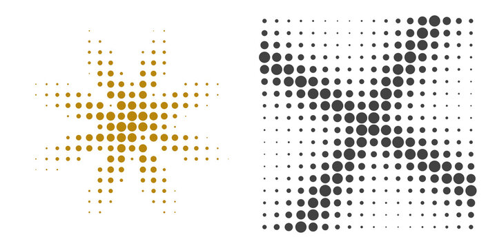 Modern geometric pixel art pattern with gradient color transitions isolated on transparent background
