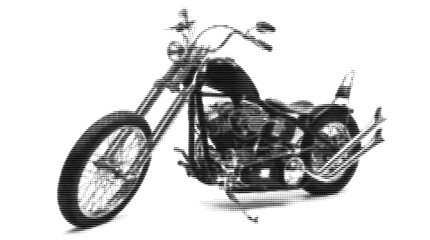 Halftone chopper motorcycle vector illustration in black and white © Msbhai