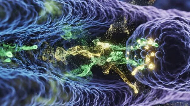 Neurotransmitters Releasing Across a Synapse Connecting Neurons
