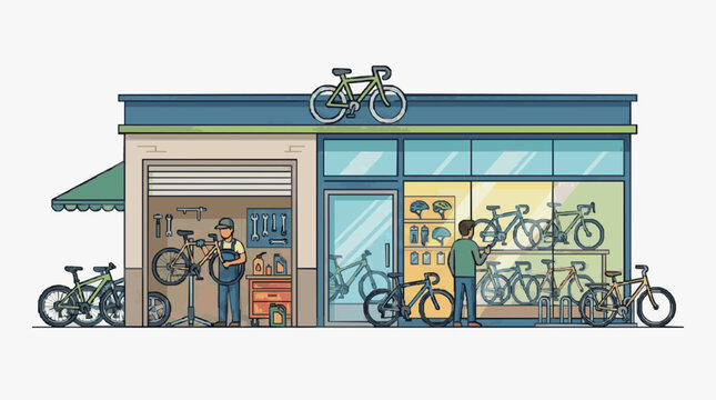 Bike Shop Interior Display.
