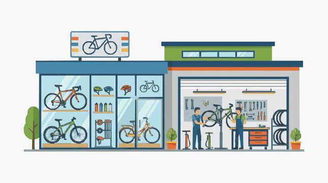 Bike Shop Interior Display.
