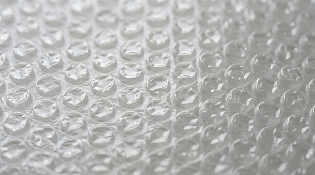 Clear plastic bubble wrap texture for packaging and shipping protection
