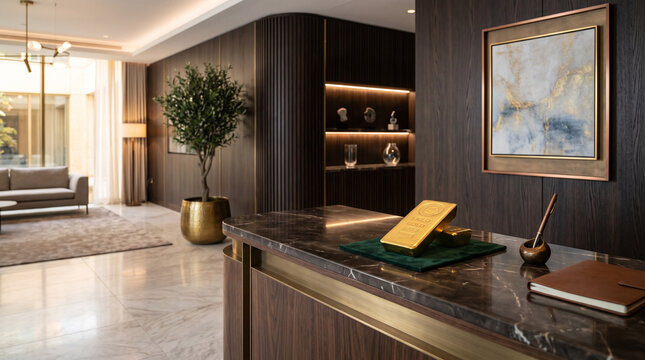 gold bar inside office
