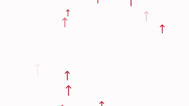 Upward arrows going up growth on white background. Representing growth and success in business. Arrows graphic increasing digital movement footage. Directional arrow point to something moving up.