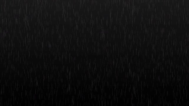 Realistic 4K Cinematic Rain Overlay Pack. Low, Medium and Heavy Rainfall Animation. Seamless Storm Background and Raindrops on dark bg. Looping thunderstorm lighting effect. Surreal raindrops falling.