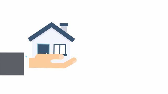 A business hand holding a small house icon representing real estate protection.