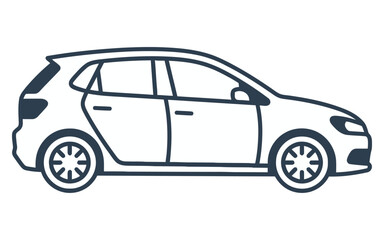 Fototapeta premium Hatchback Car Outline Vector Illustration