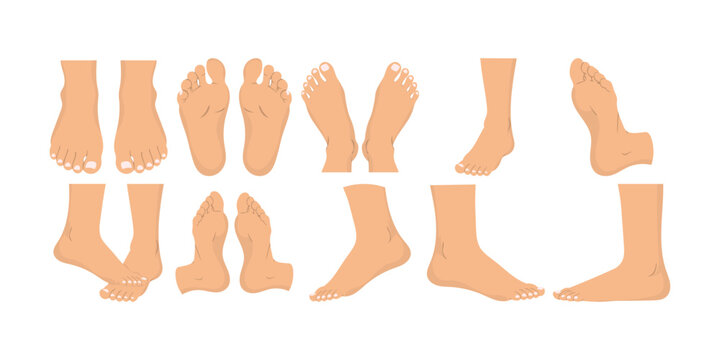 Bare Feet Poses Illustration