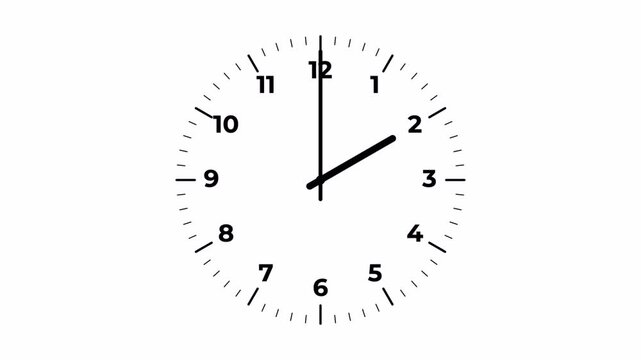 Minimalist Analog Clock Timelapse Animation with Fast Moving Hands representing Time Passing and Deadlines RGB alpha in 4k video